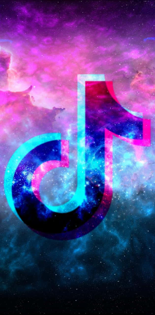 TikTok Logo, neon cyan, magenta, HD Phone Wallpaper