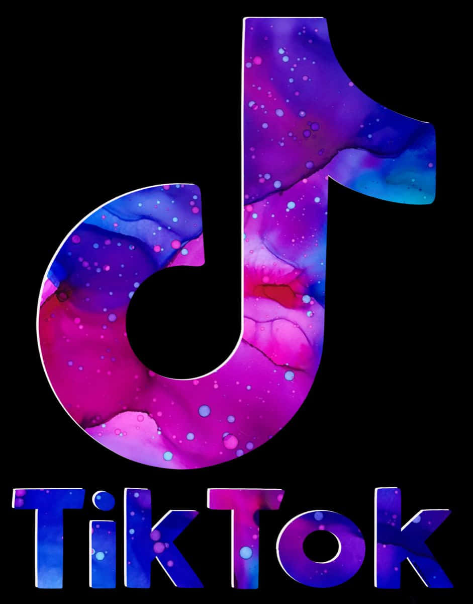 TikTok logo, purple, blue, SD Phone Wallpaper