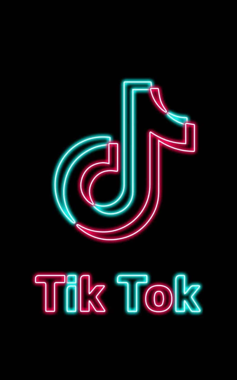 TikTok Logo, neon pink, cyan, HD Phone Wallpaper