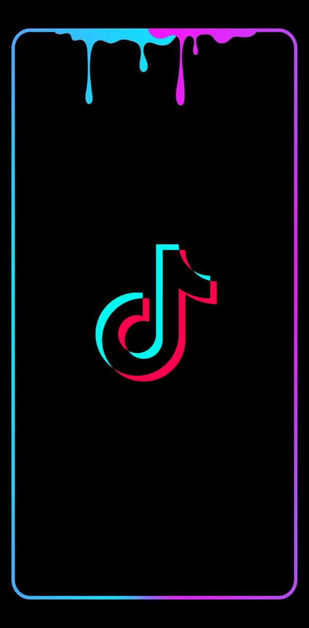 TikTok logo, neon pink, cyan, HD Phone Wallpaper