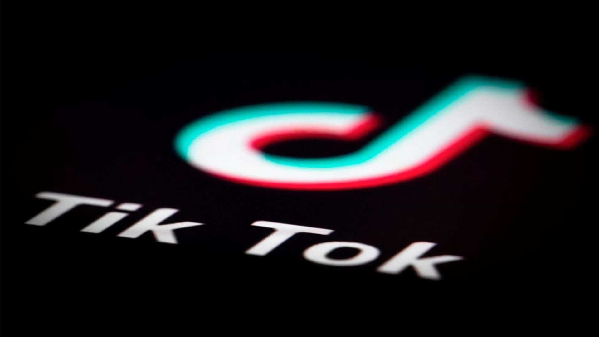 TikTok Logo, red, teal, Full HD Desktop Wallpaper