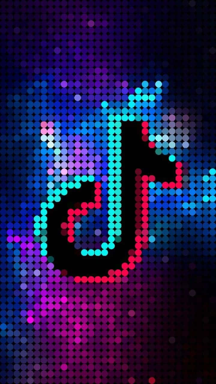 TikTok Logo, electric blue, pink dots, HD Phone Wallpaper