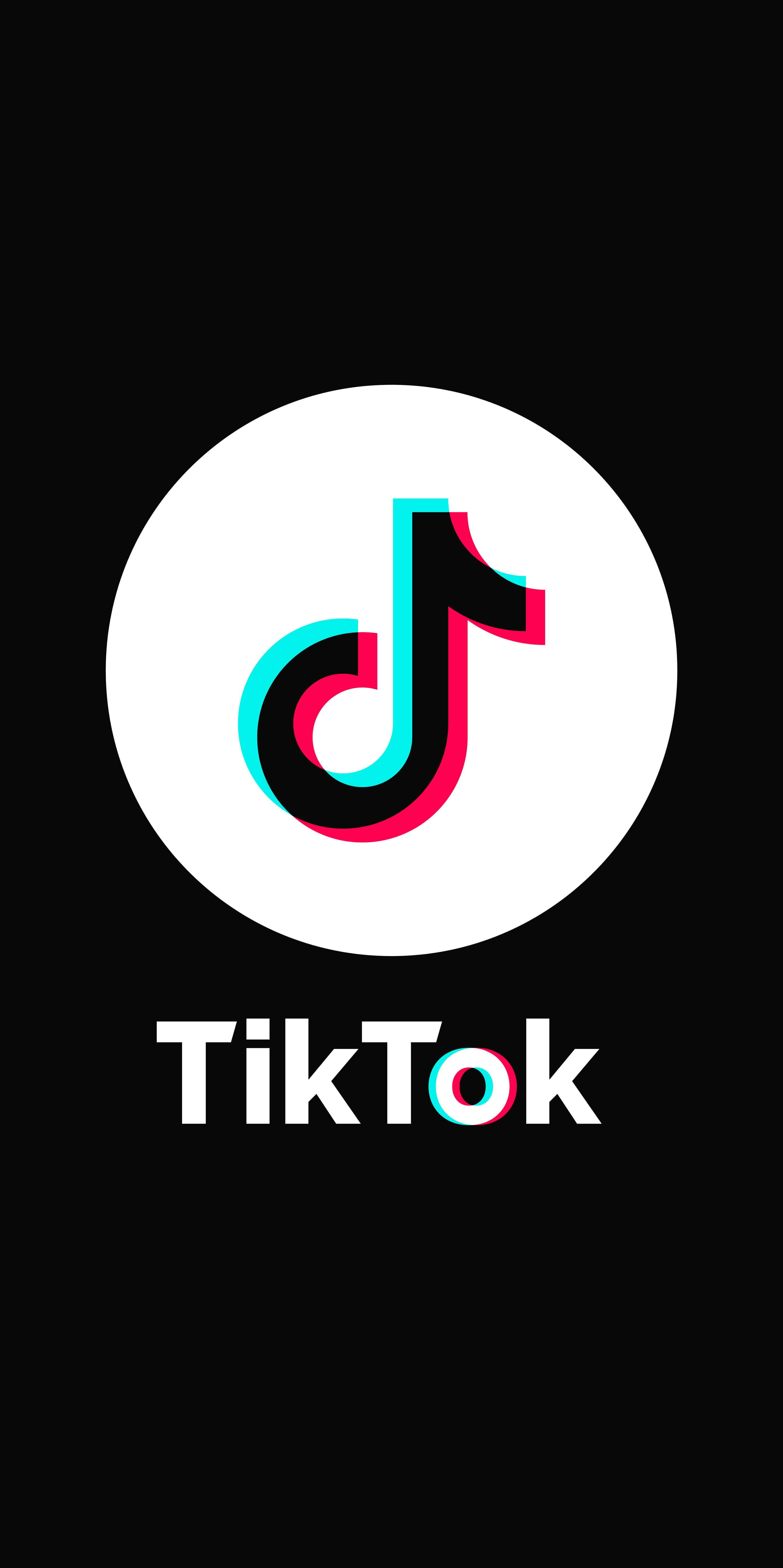 TikTok Logo, cyan, magenta, 5K Phone Wallpaper