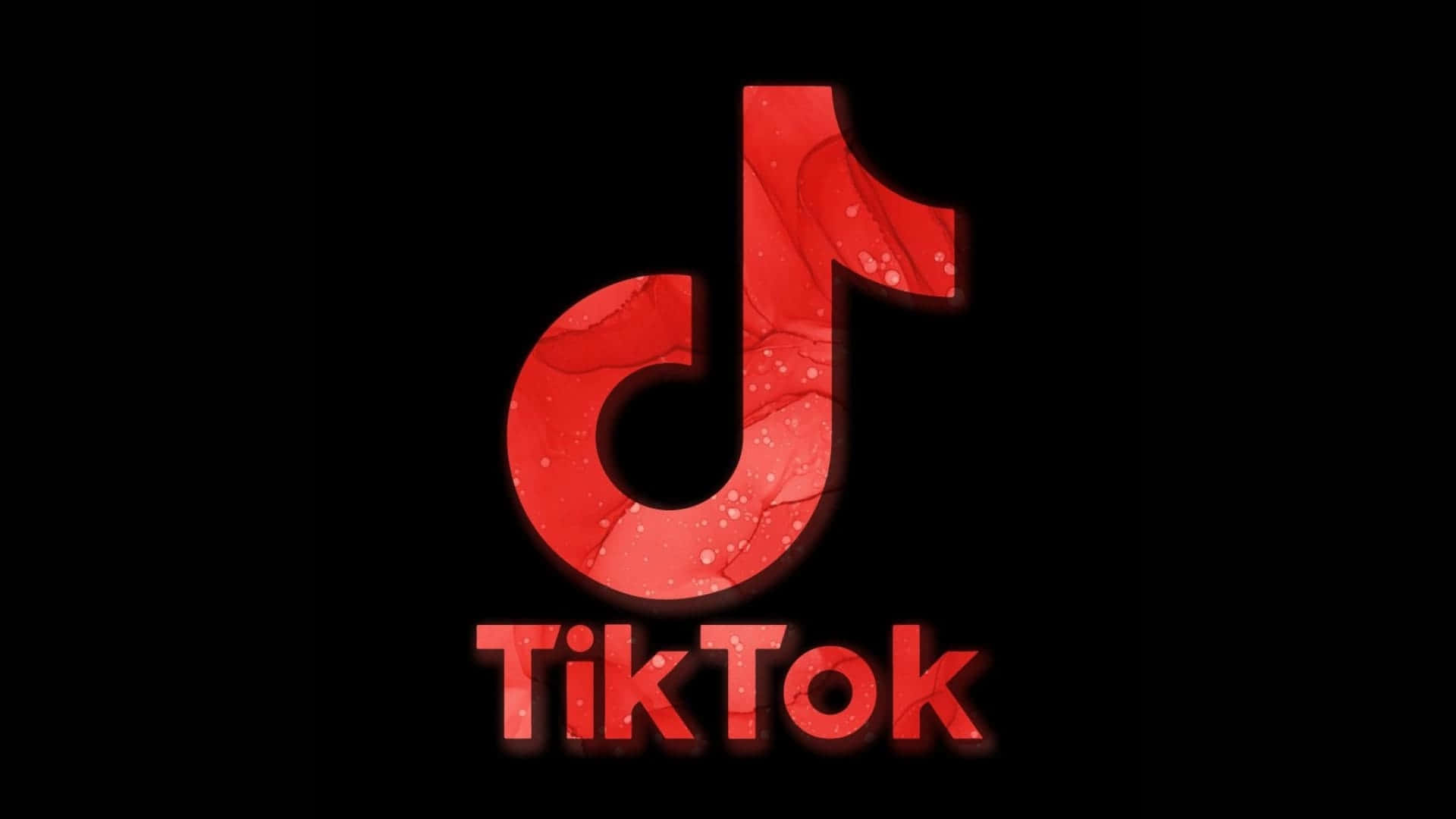 TikTok Logo, vibrant red, marbled texture, Full HD Desktop Wallpaper