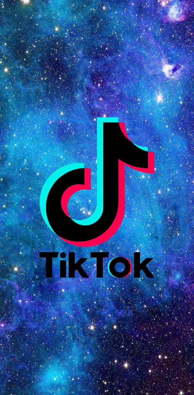 TikTok logo, cosmic background, swirling nebulae, HD Phone Wallpaper