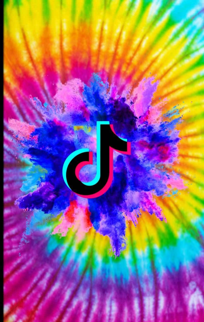 TikTok logo, neon cyan, magenta, HD Phone Wallpaper