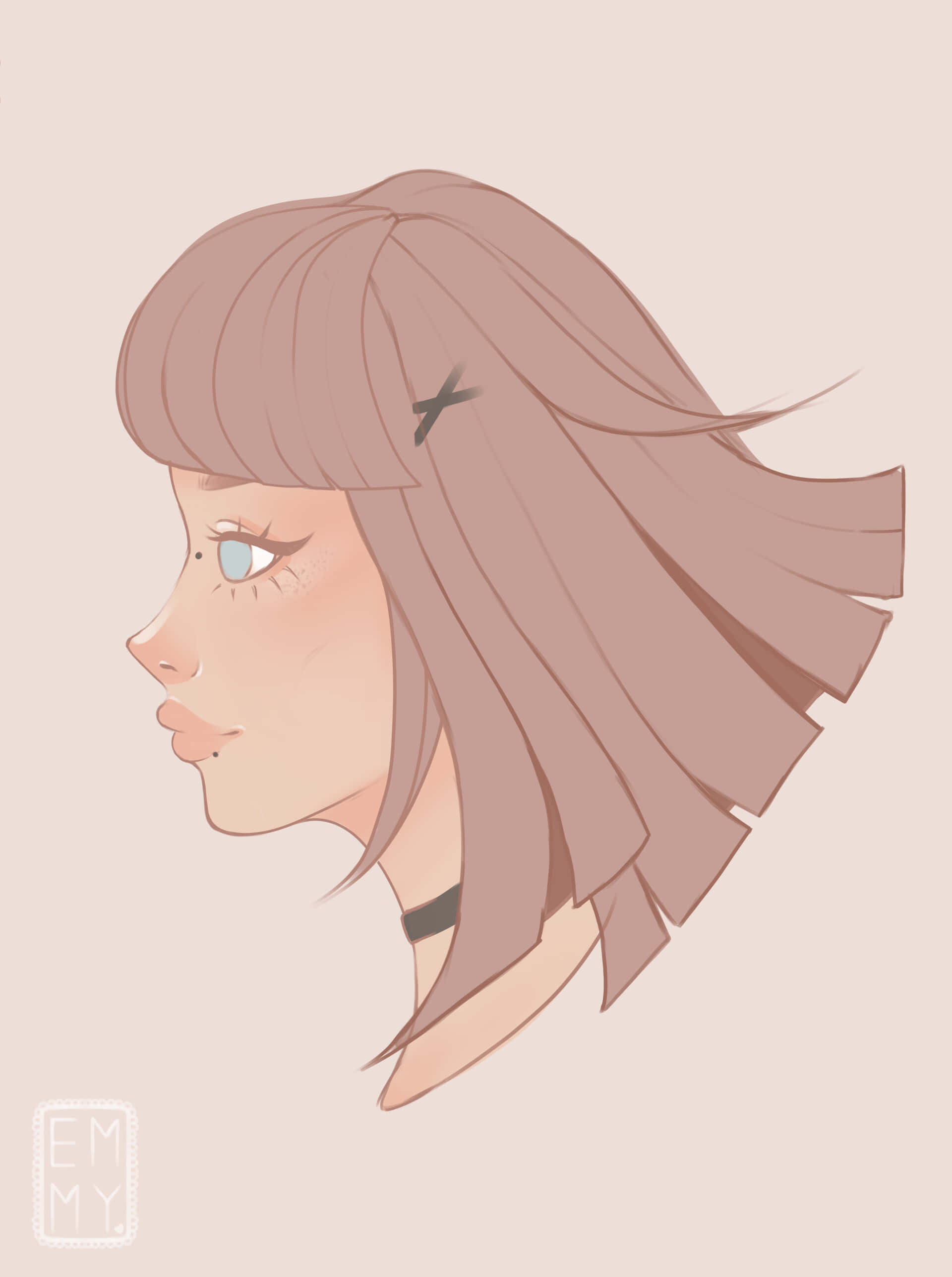 peach haired girl, anime-style illustration, young woman, 2K Phone Wallpaper