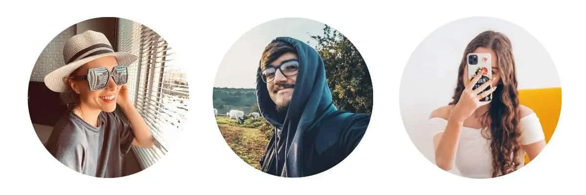 circular frames, smile, selfies, SD Desktop Wallpaper
