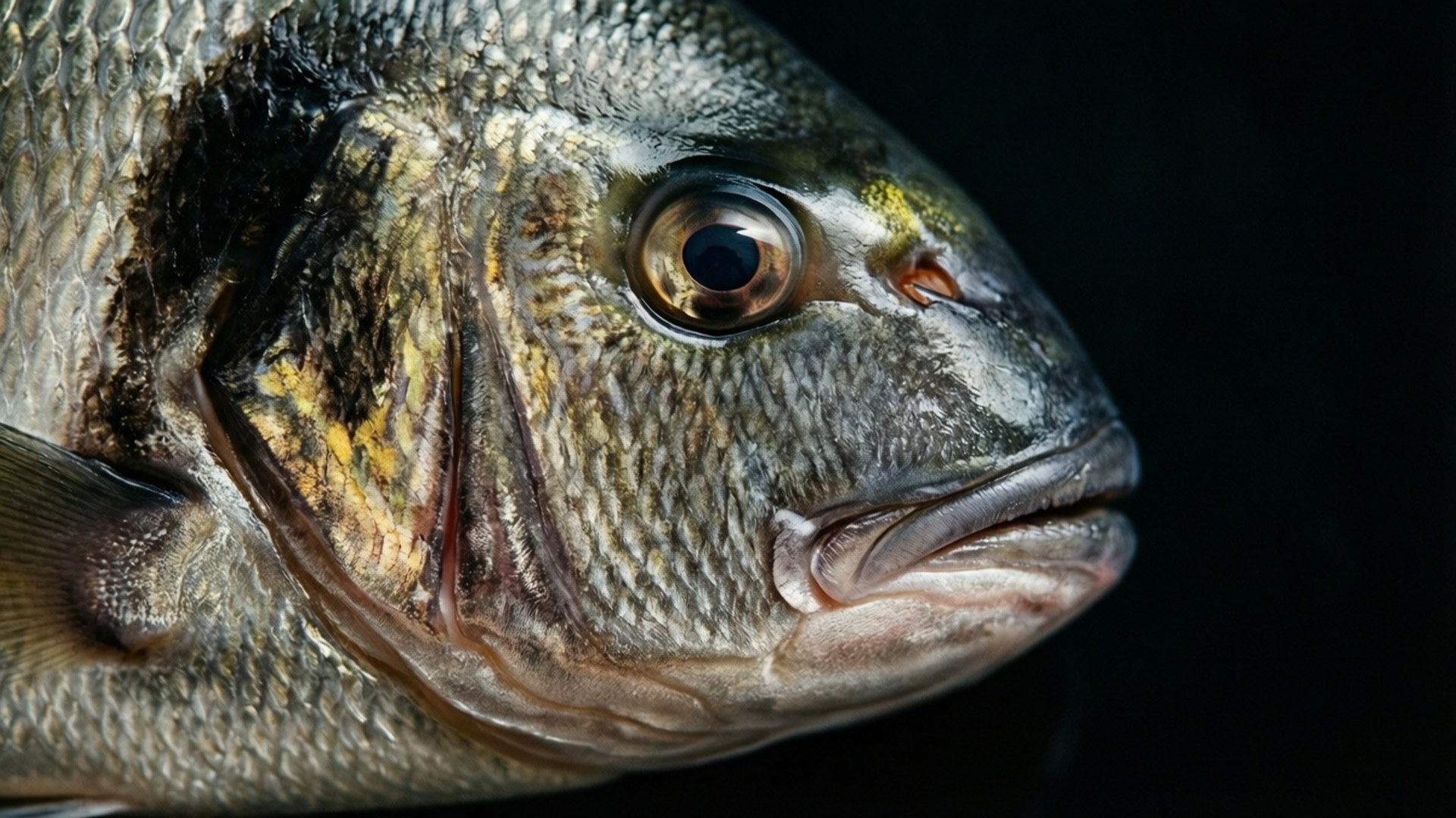 Tilapia, macro detail, head, Full HD Desktop Wallpaper
