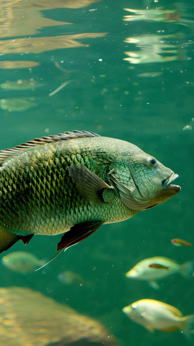 Tilapia, underwater, greenish, HD Phone Wallpaper