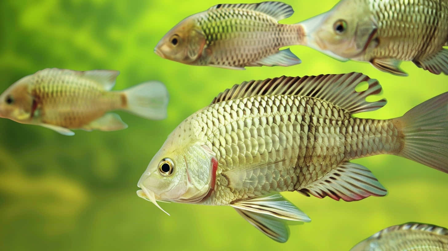 tilapia, golden scaled, clear water, HD Desktop Wallpaper