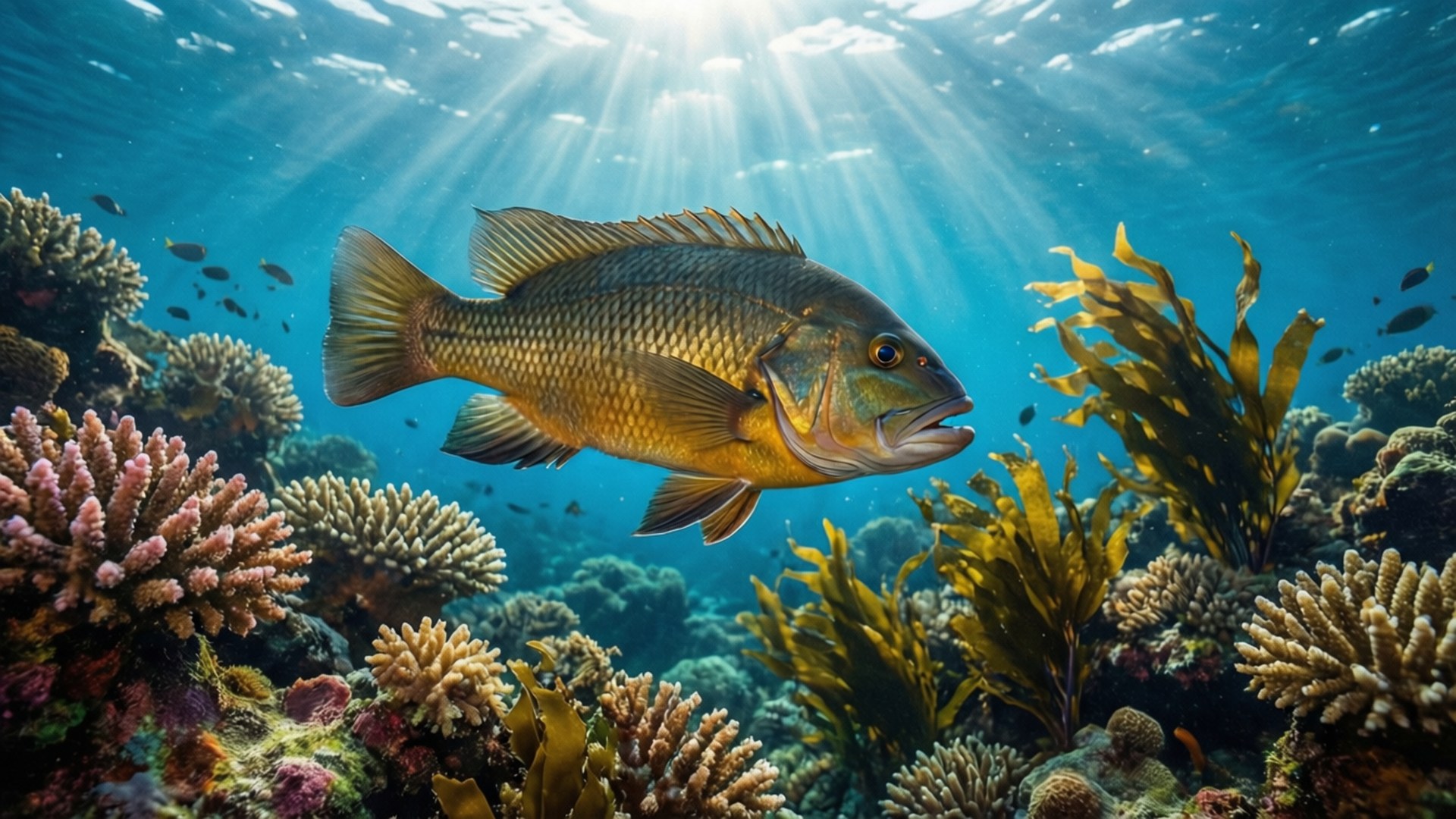 Tilapia, Reef, Coral, Full HD Desktop Wallpaper