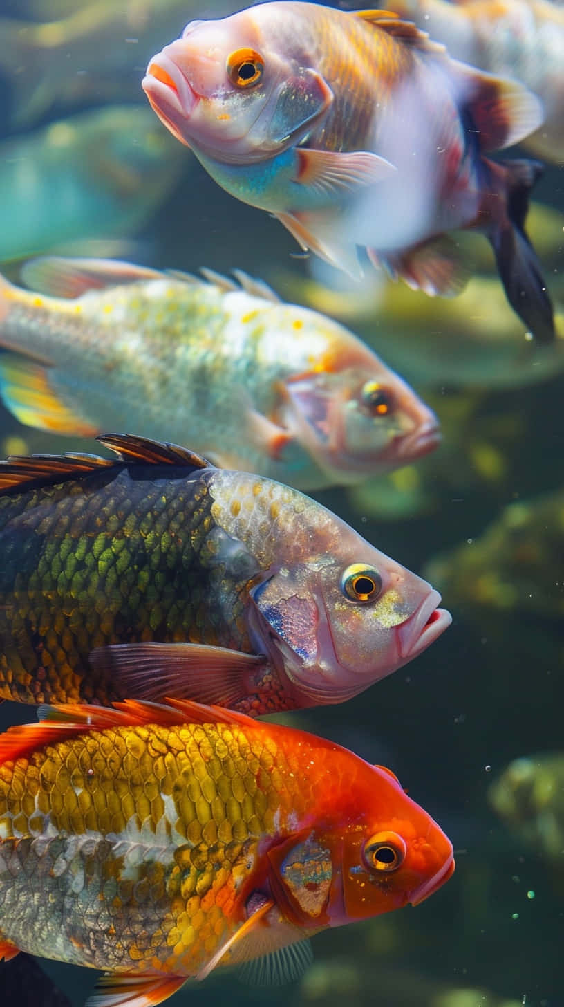 colorful tilapia, school, underwater, HD Phone Wallpaper