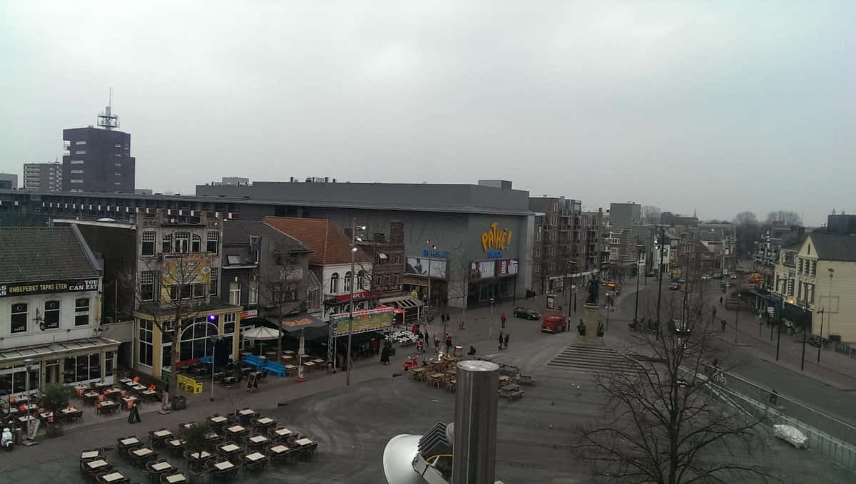 Tilburg, city center, urban plaza, SD Desktop Wallpaper