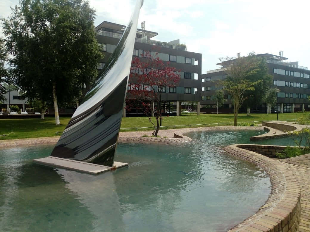 Tilburg, modern sculpture, water feature, SD Desktop Wallpaper