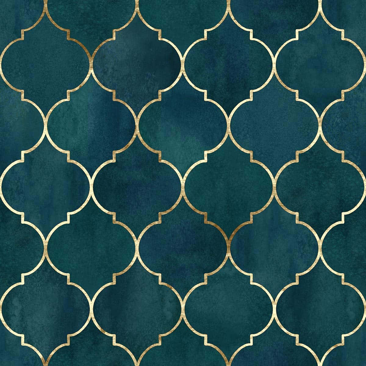 elegant aqua moroccan tile pattern, teal, gold, SD Desktop Wallpaper
