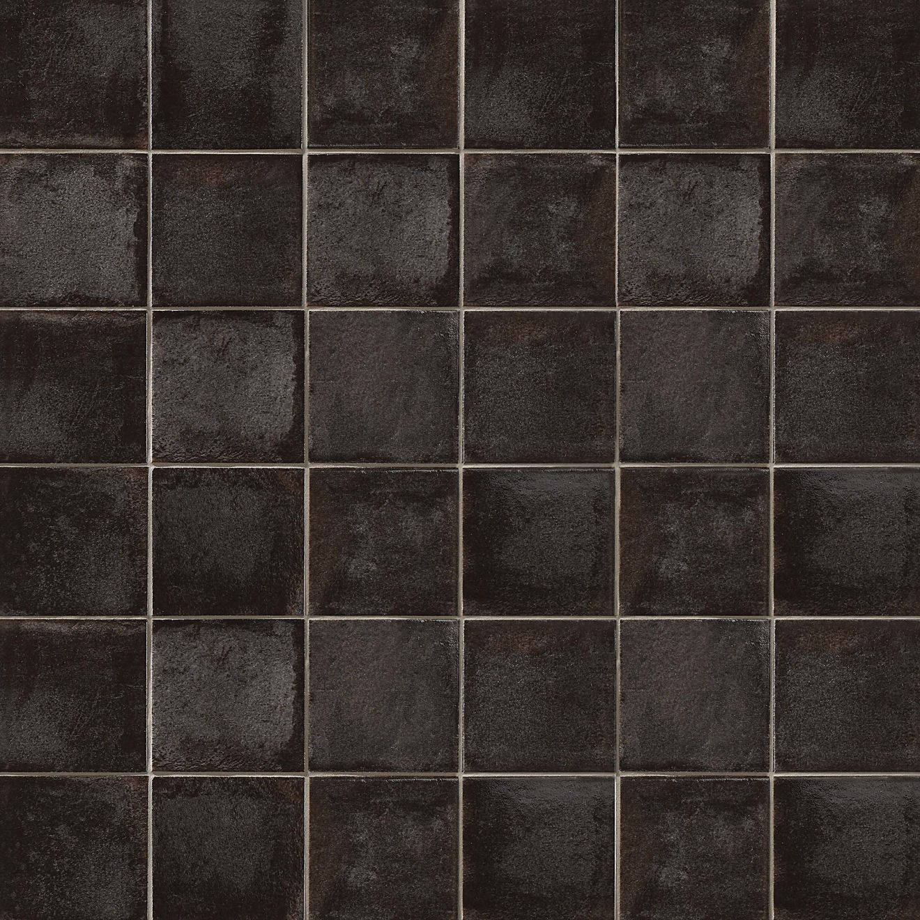 plain black porcelain floor tiles, dark textured square tiles, gray grout, HD Desktop Wallpaper