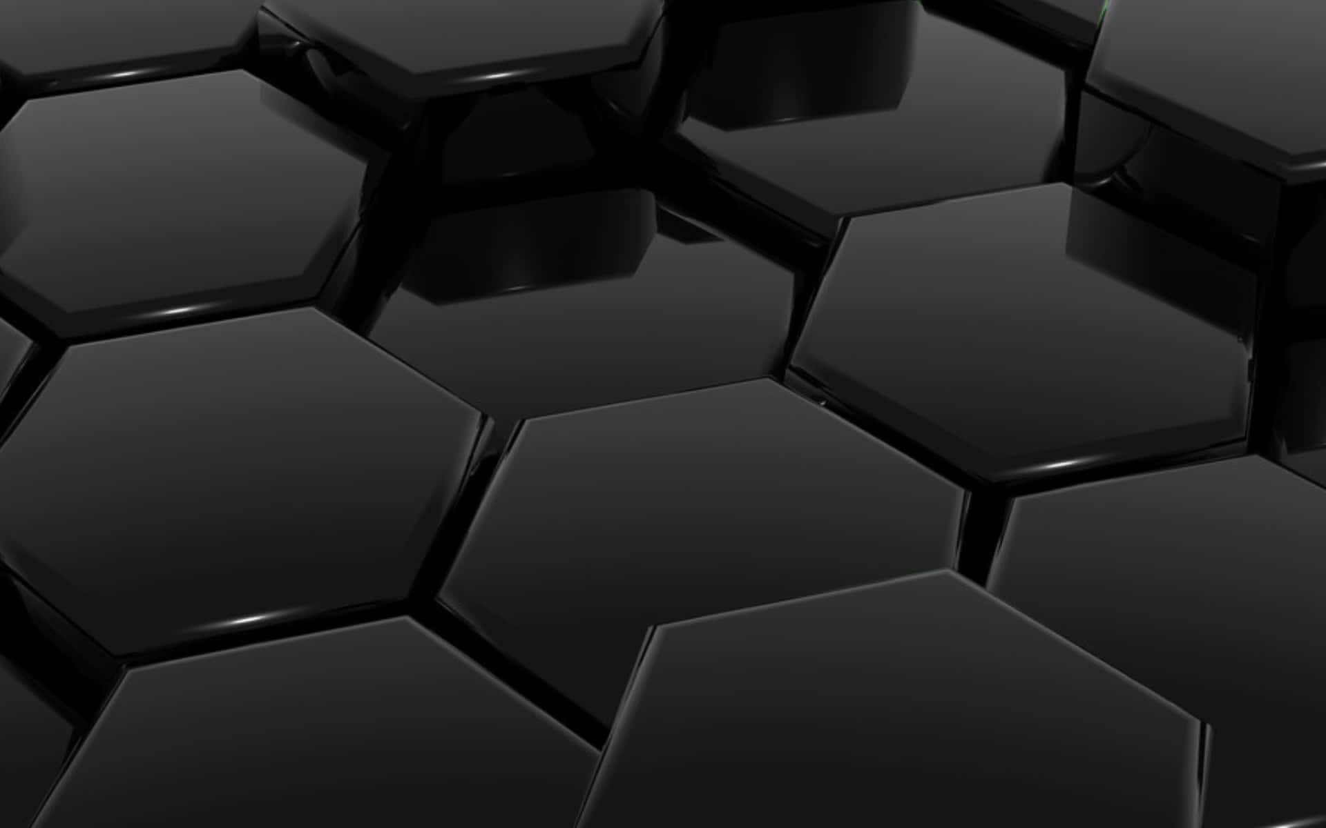 black hexagonal tiles, glossy, repeating geometric pattern, Full HD Desktop Wallpaper