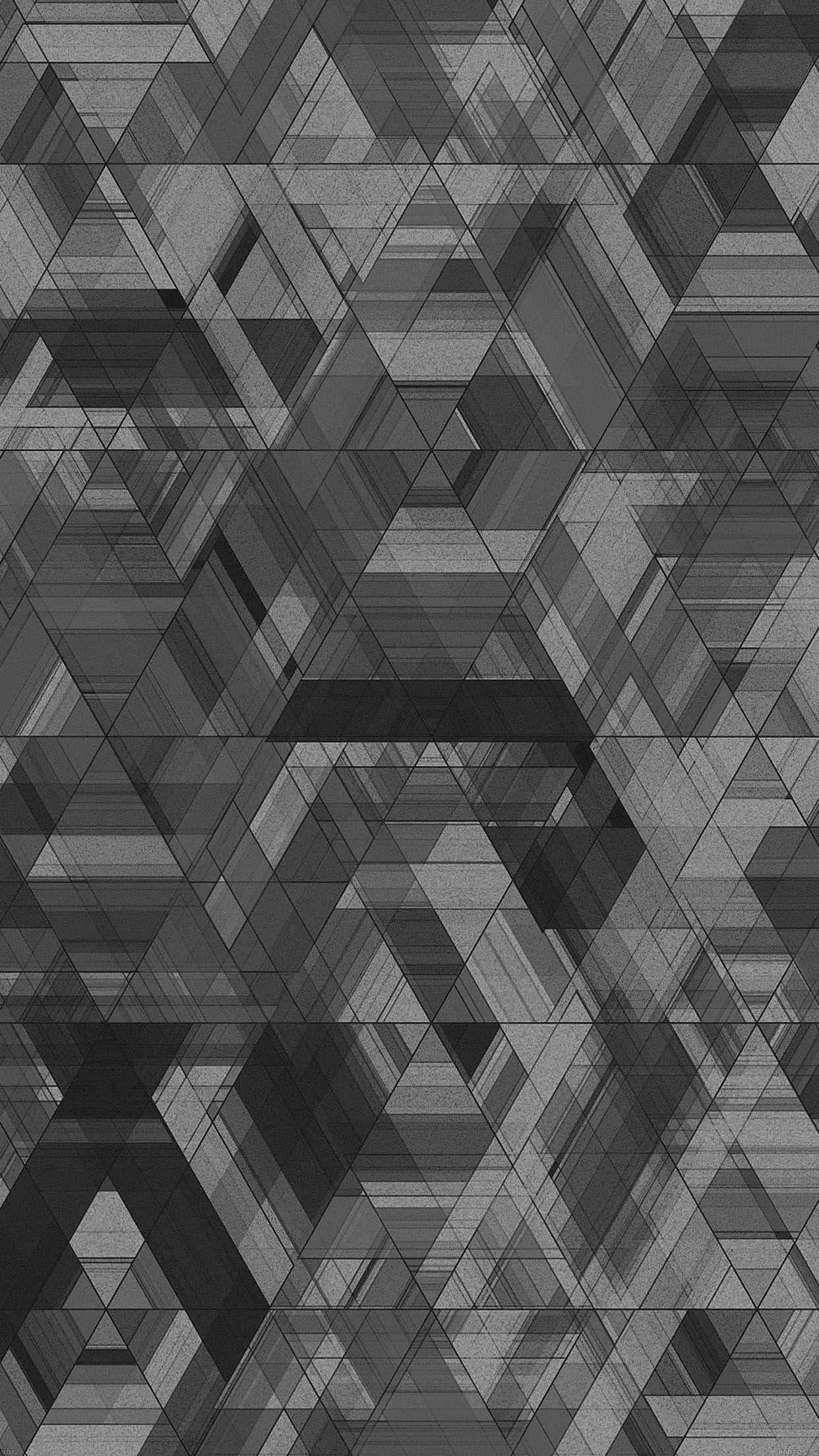 black and gray, tiled surface, interlocking triangles, Full HD Phone Wallpaper