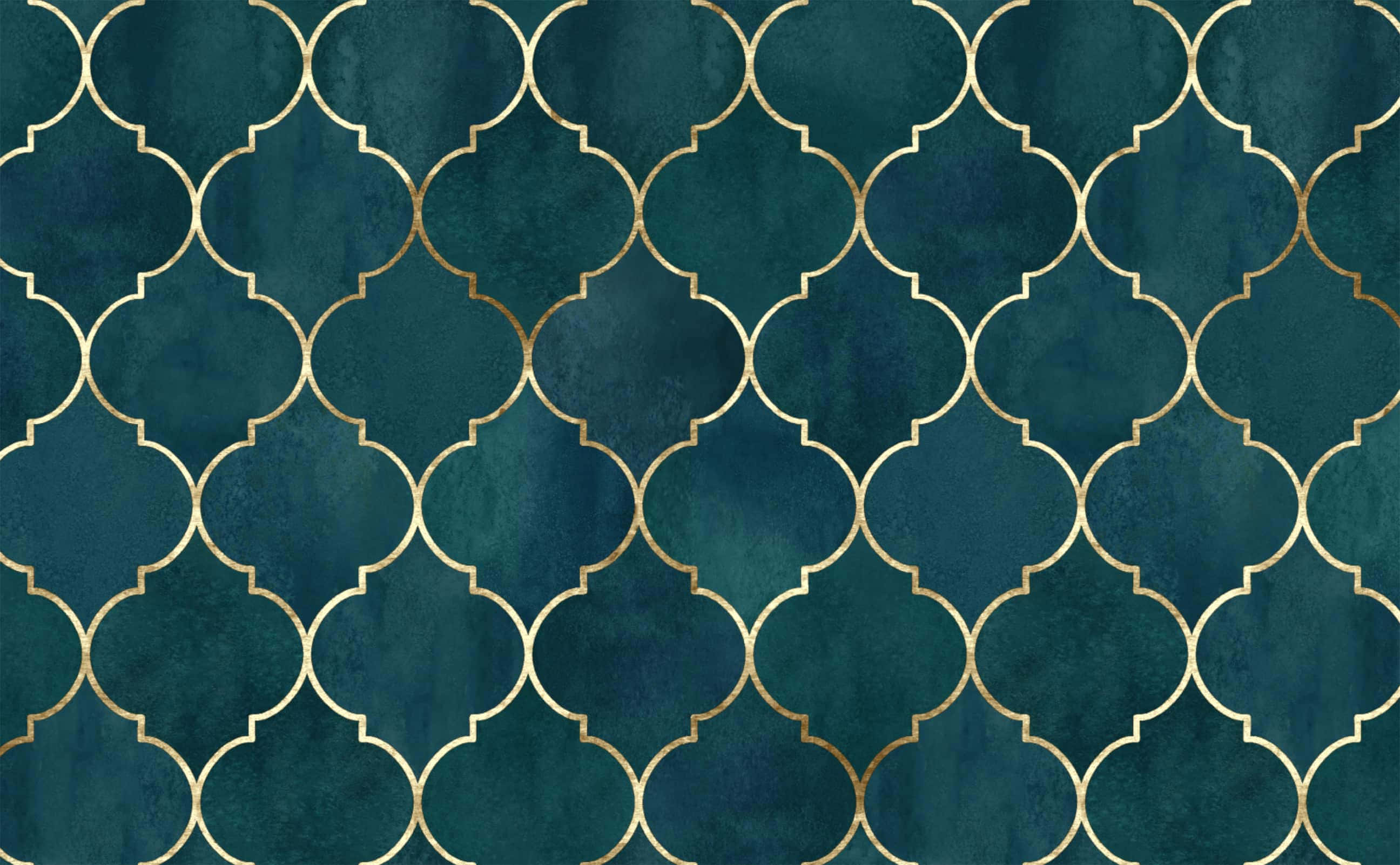 teal, gold, geometric pattern, 2K Desktop Wallpaper