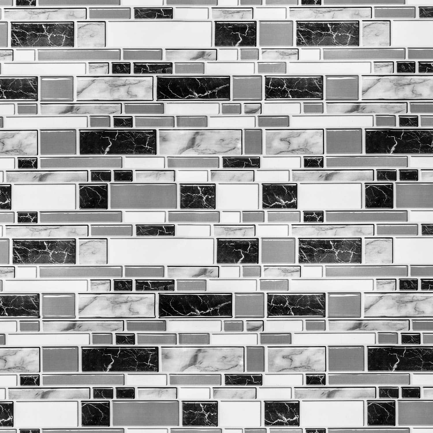 Asymmetrical Tile, monochrome mosaic wall, black and white marble tiles, HD Desktop Wallpaper