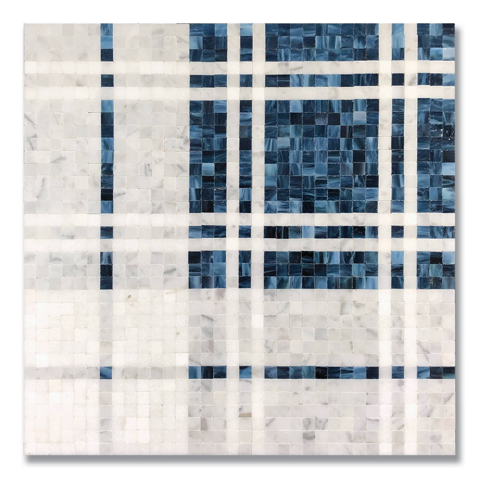 white and blue plaid tiles, blue and white marble tiles, geometric mosaic pattern, HD Desktop Wallpaper