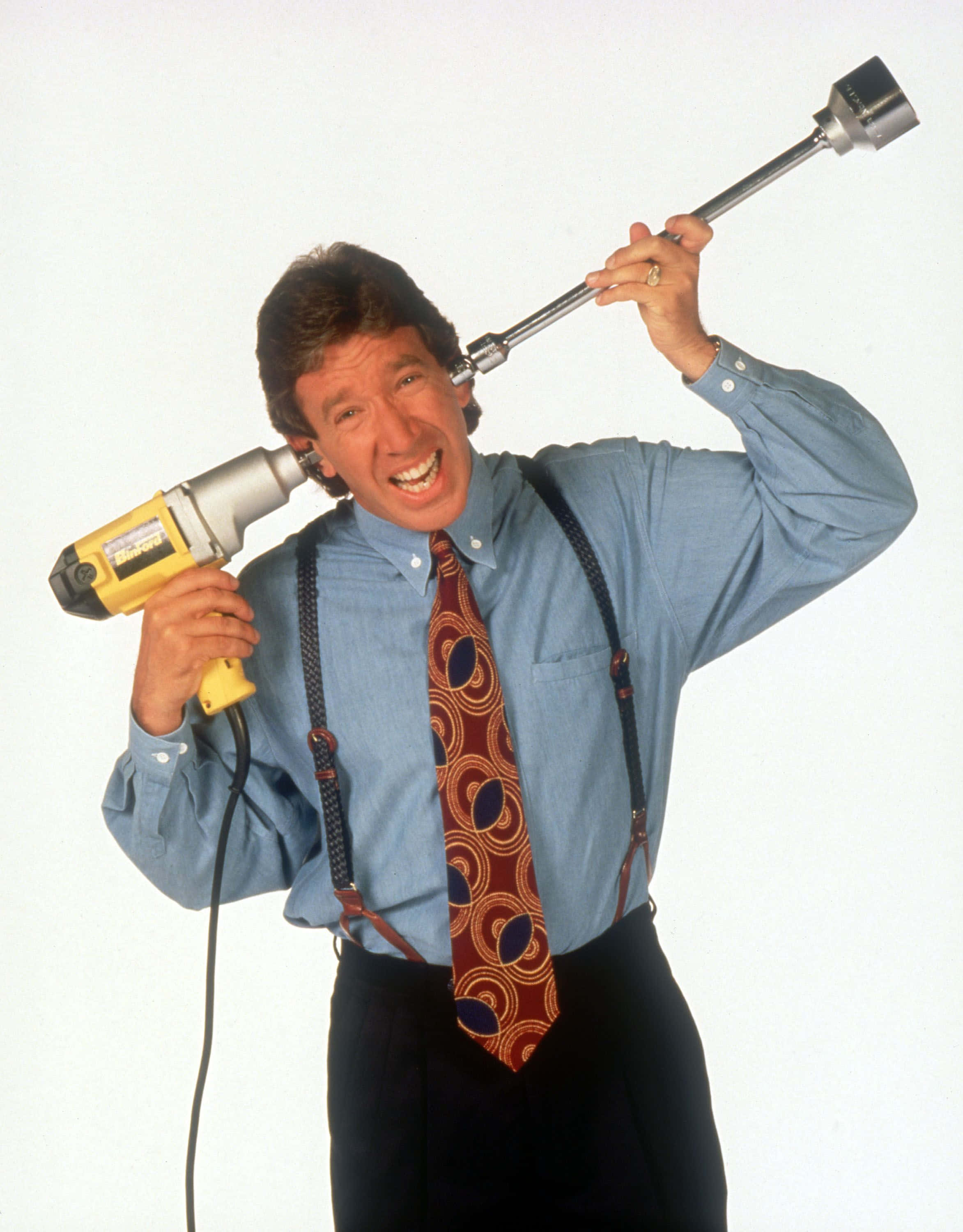 Tim Allen, blue shirt, patterned tie, 2K Phone Wallpaper