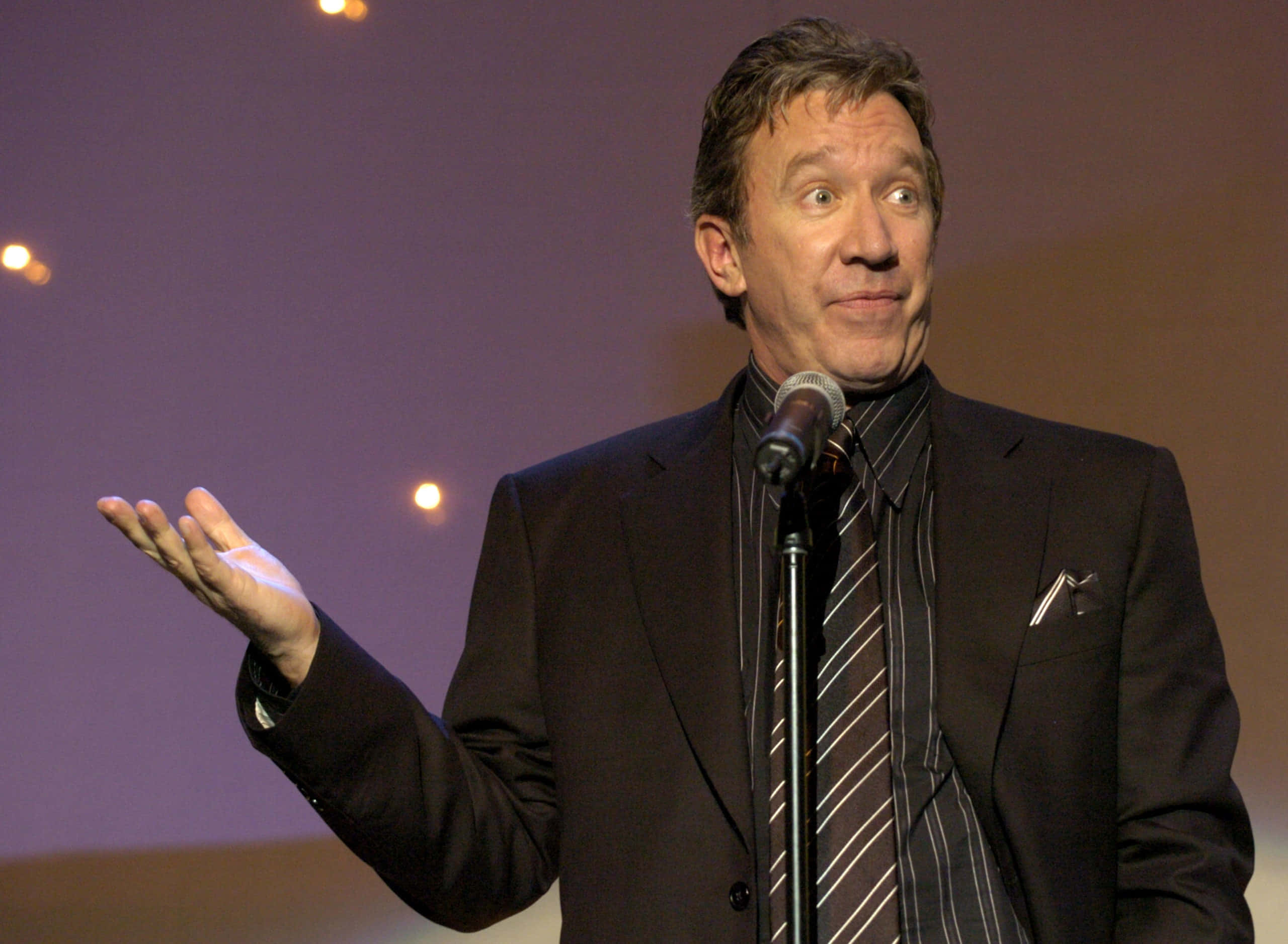 Tim Allen, dark suit, striped tie, 2K Desktop Wallpaper