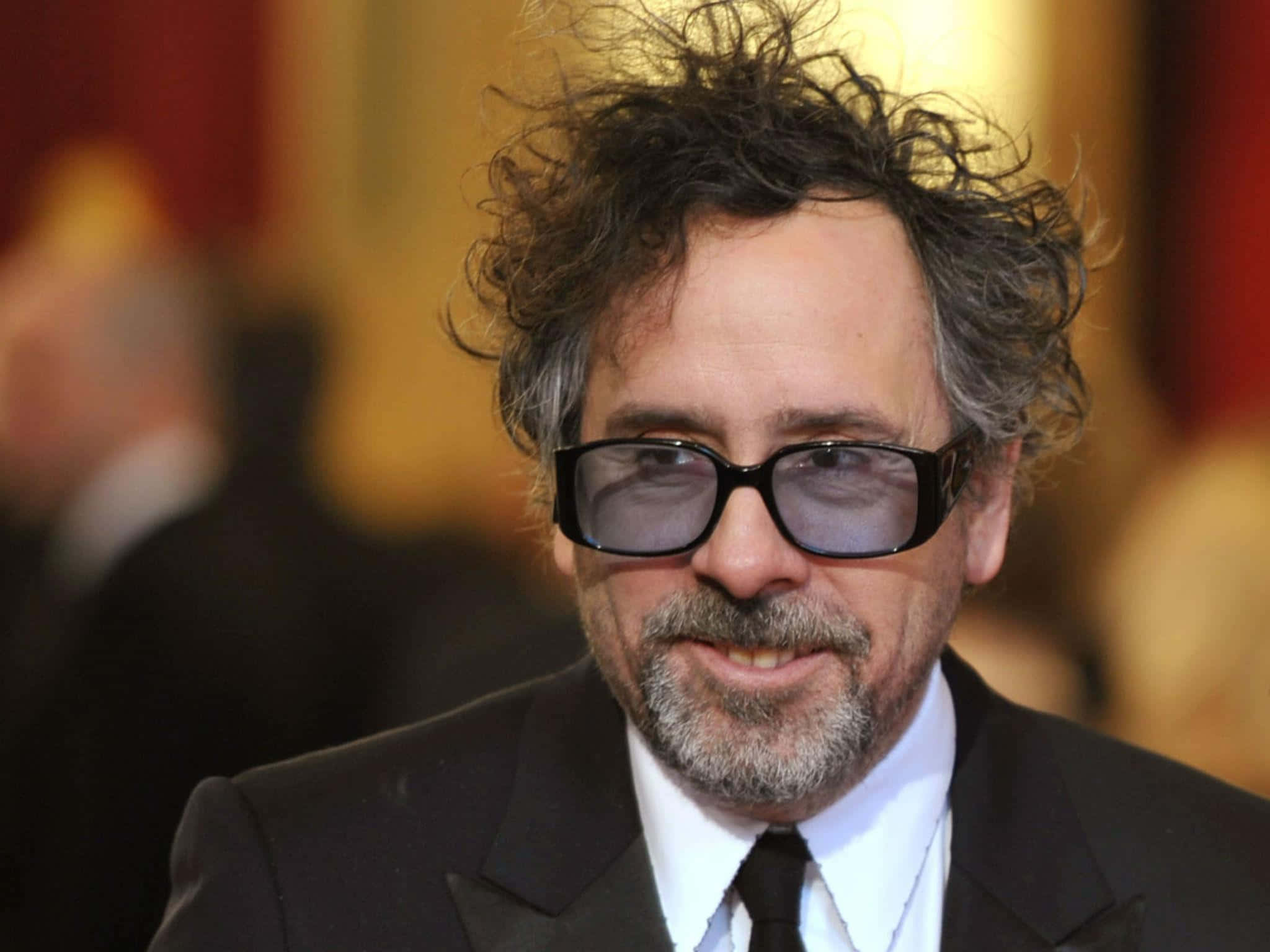 Tim Burton, wild dark hair, thick black glasses, Full HD Desktop Wallpaper