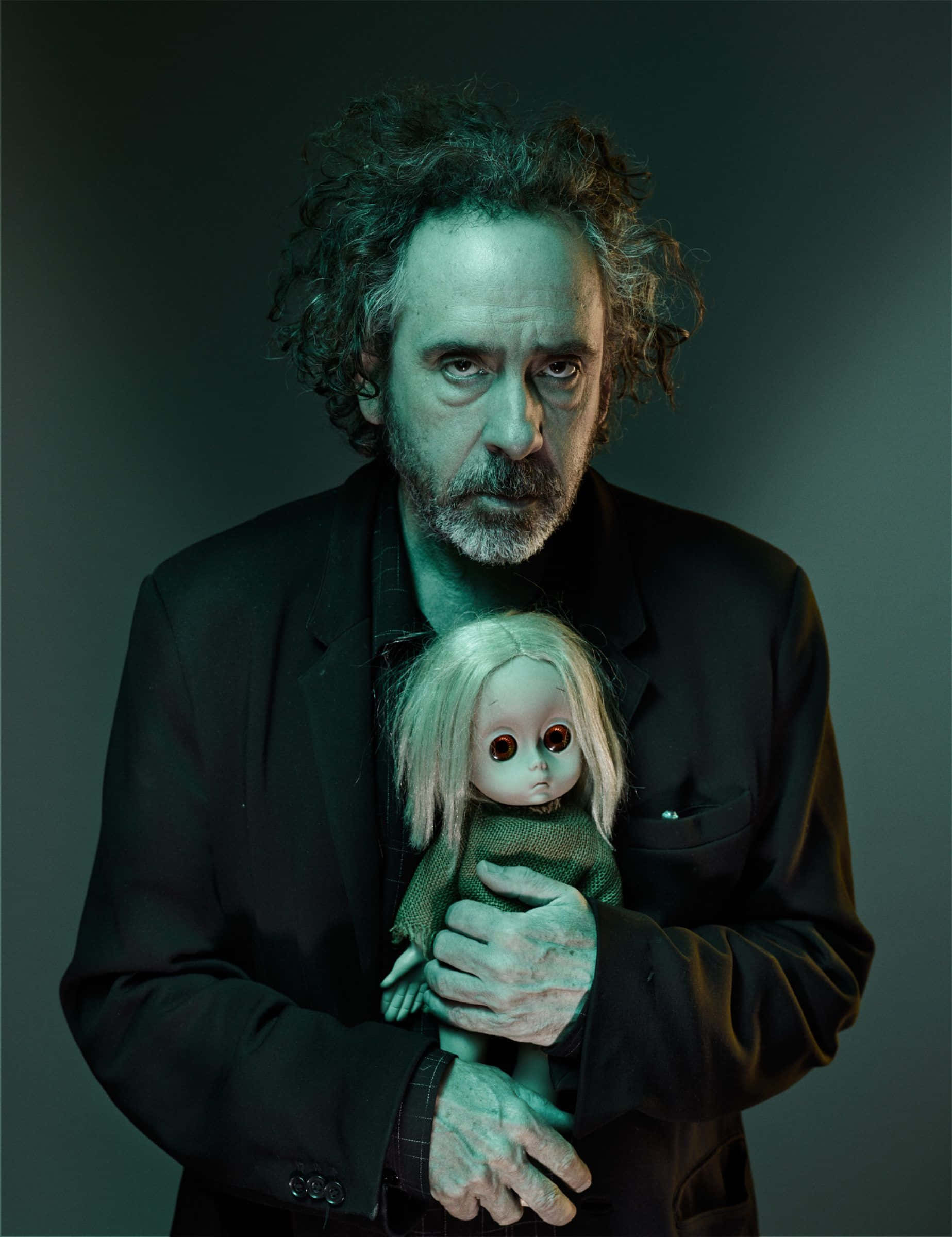 Tim Burton, wild hair, beard, Full HD Phone Wallpaper