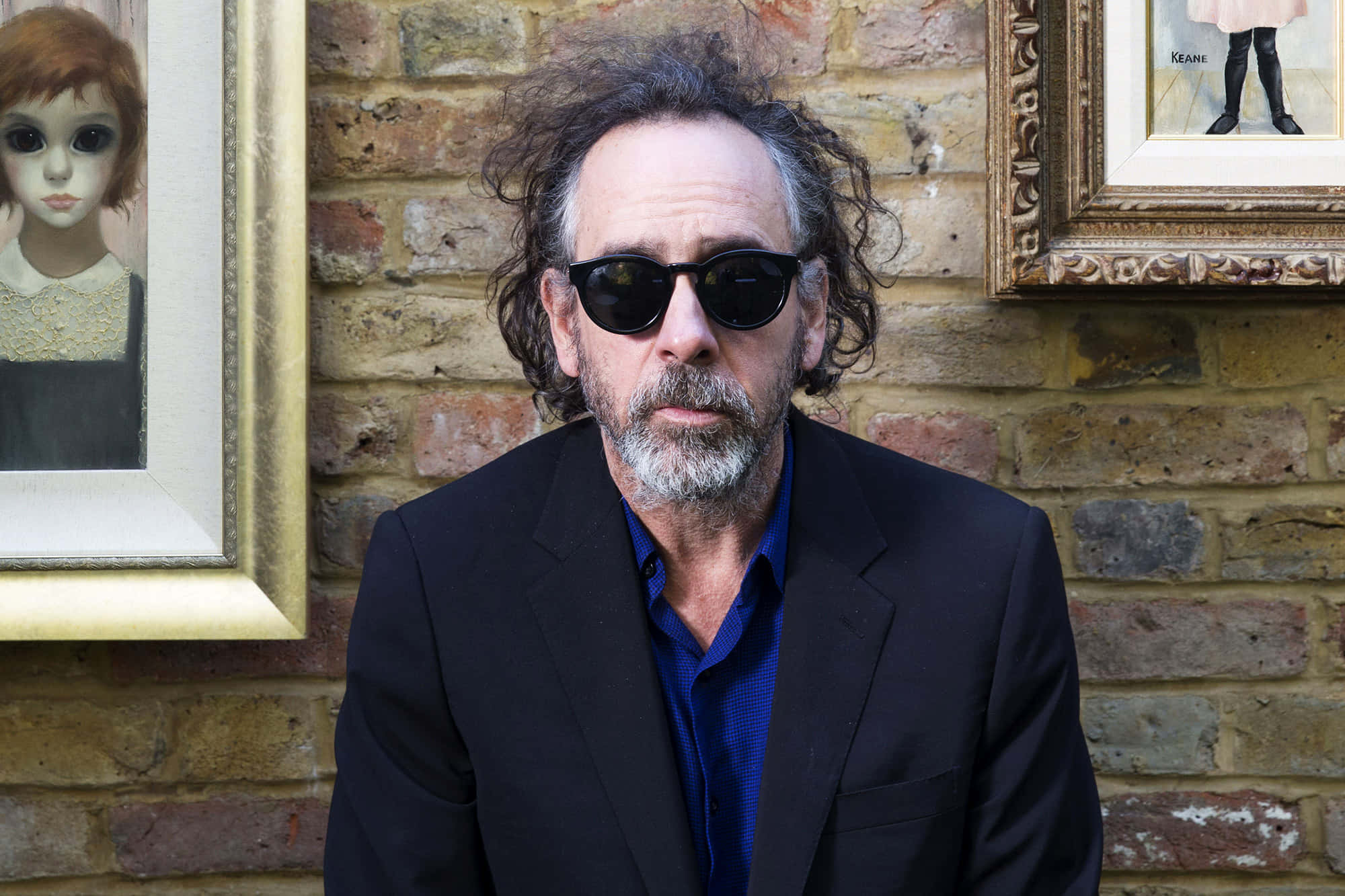 Tim Burton, whimsical filmmaking style, curly hair, Full HD Desktop Wallpaper
