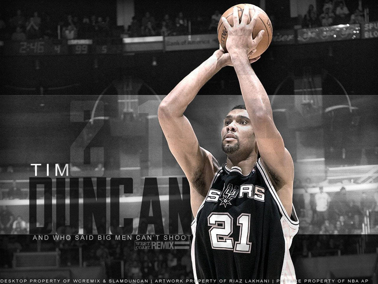 Tim Duncan, black and white, basketball, HD Desktop Wallpaper