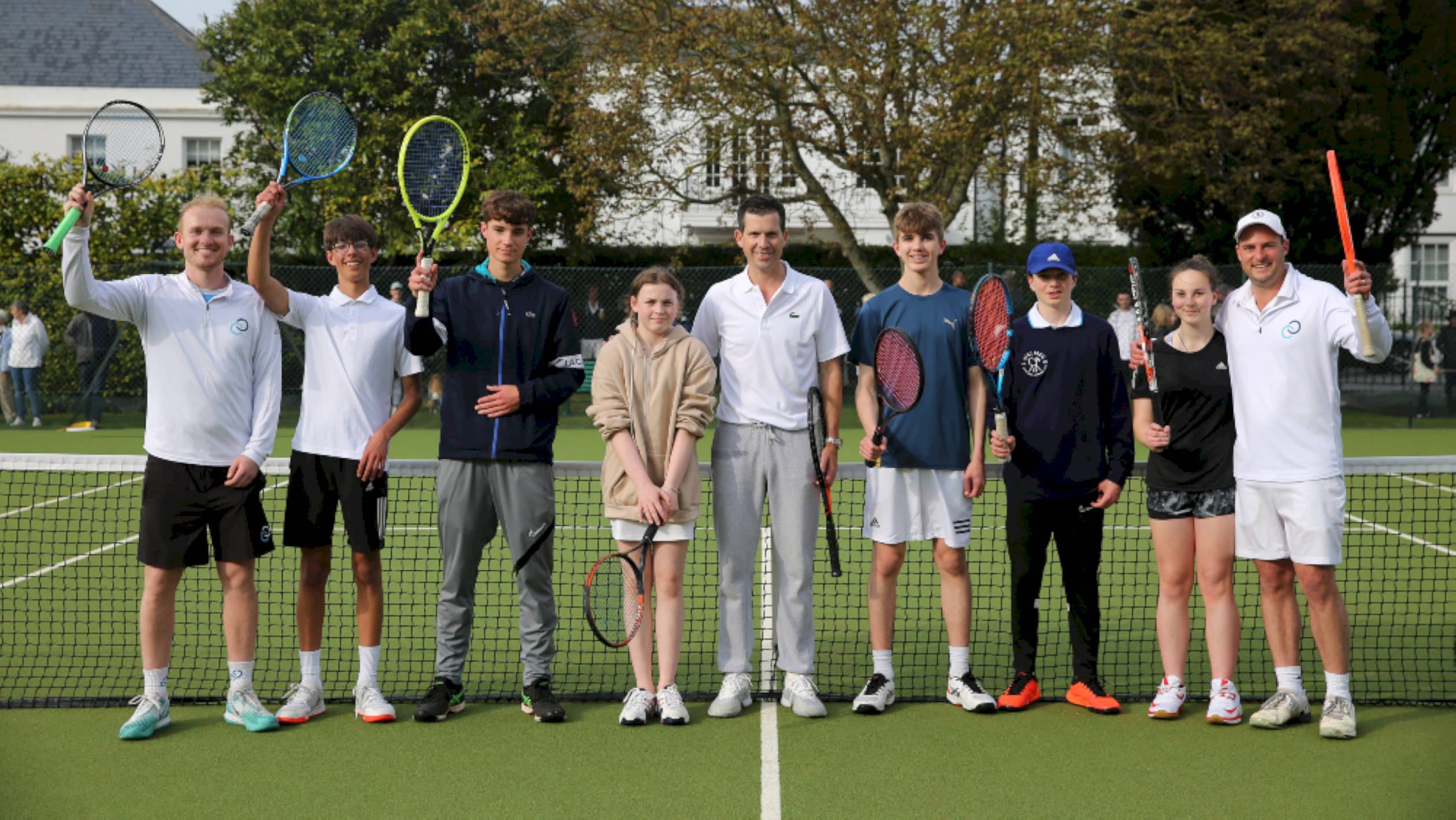 Tim Henman, green court, colorful rackets, Full HD Desktop Wallpaper