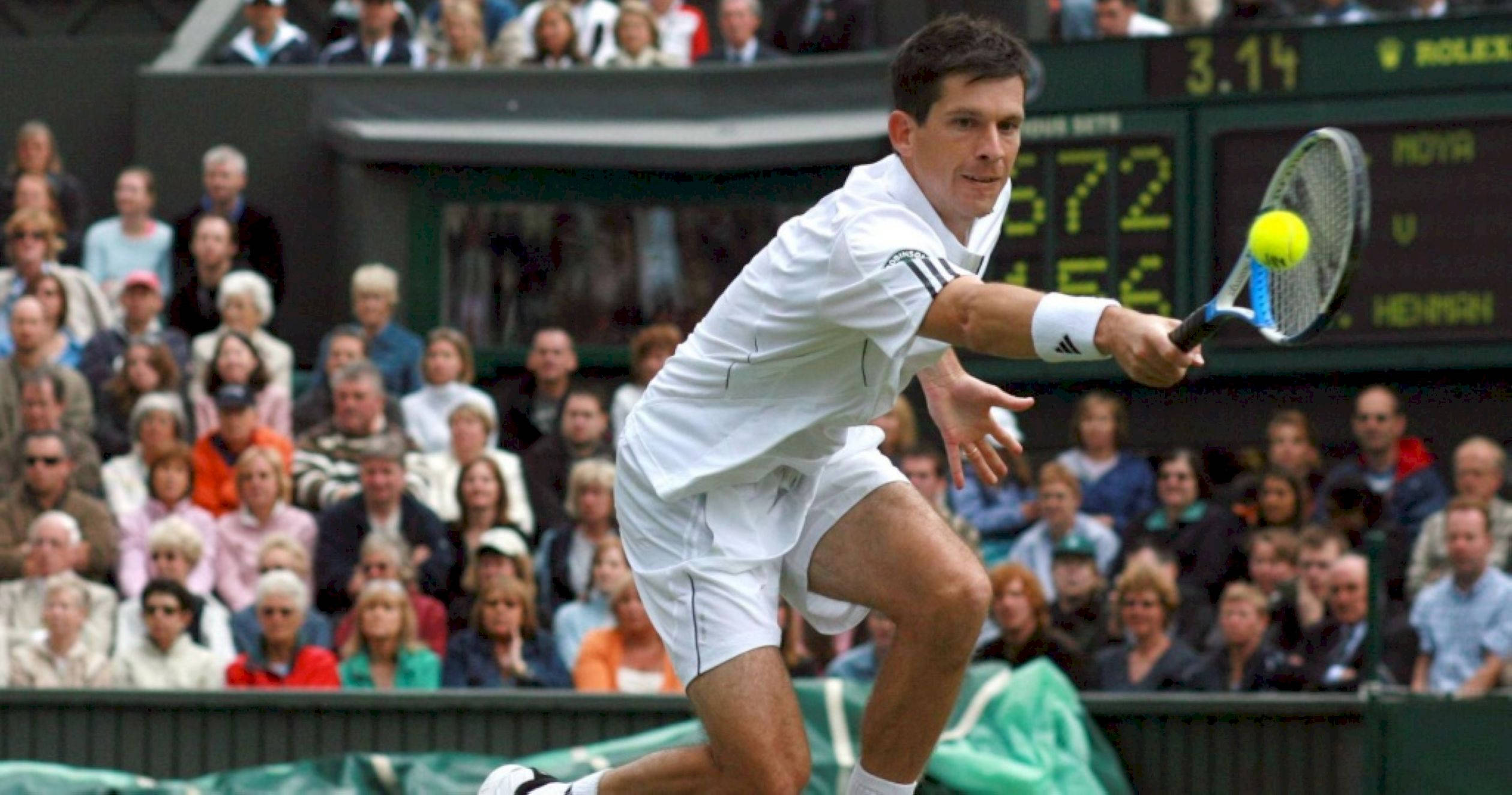 Tim Henman, white gear, yellow ball, Full HD Desktop Wallpaper