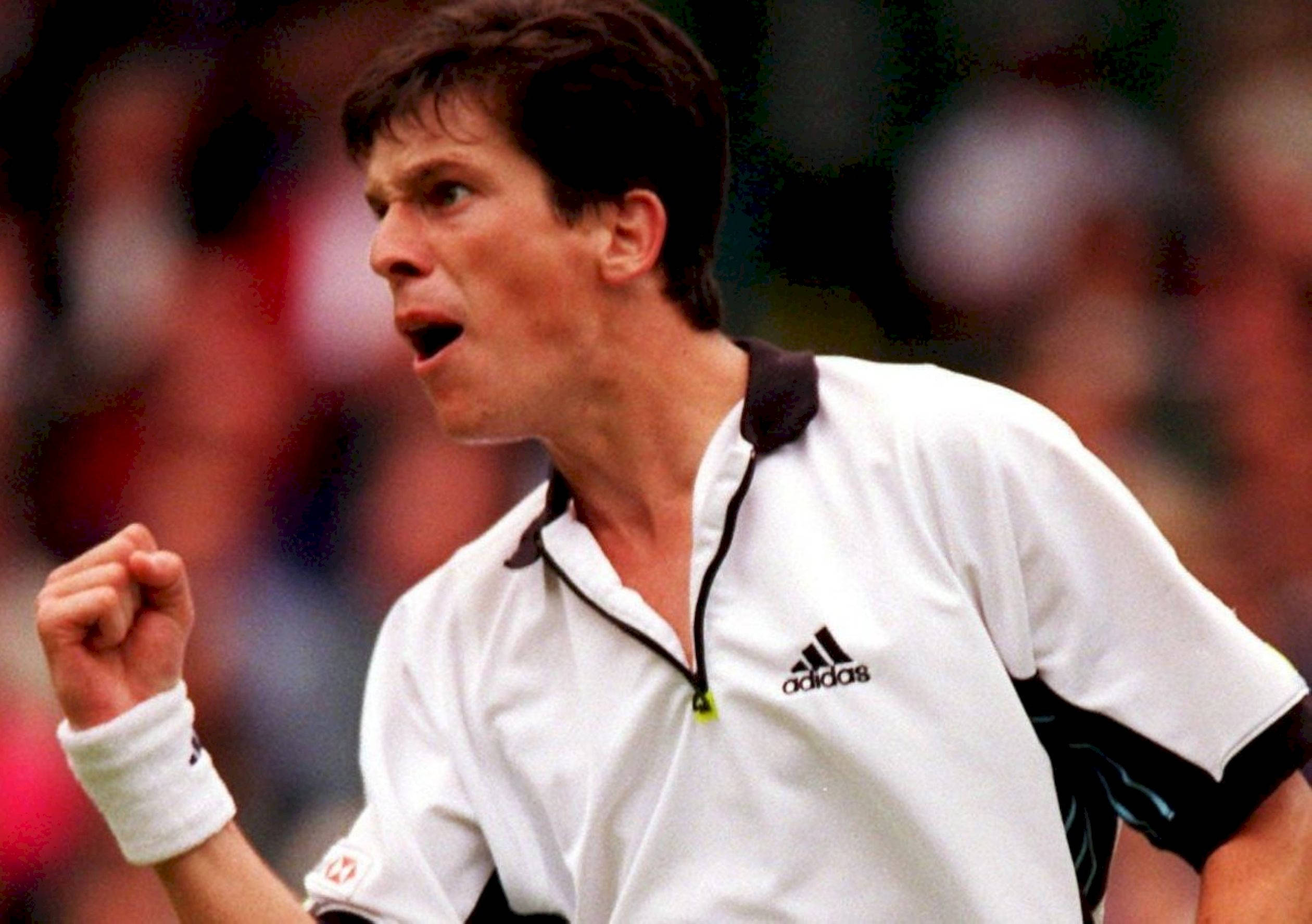 Tim Henman, white adidas shirt, side profile, Full HD Desktop Wallpaper