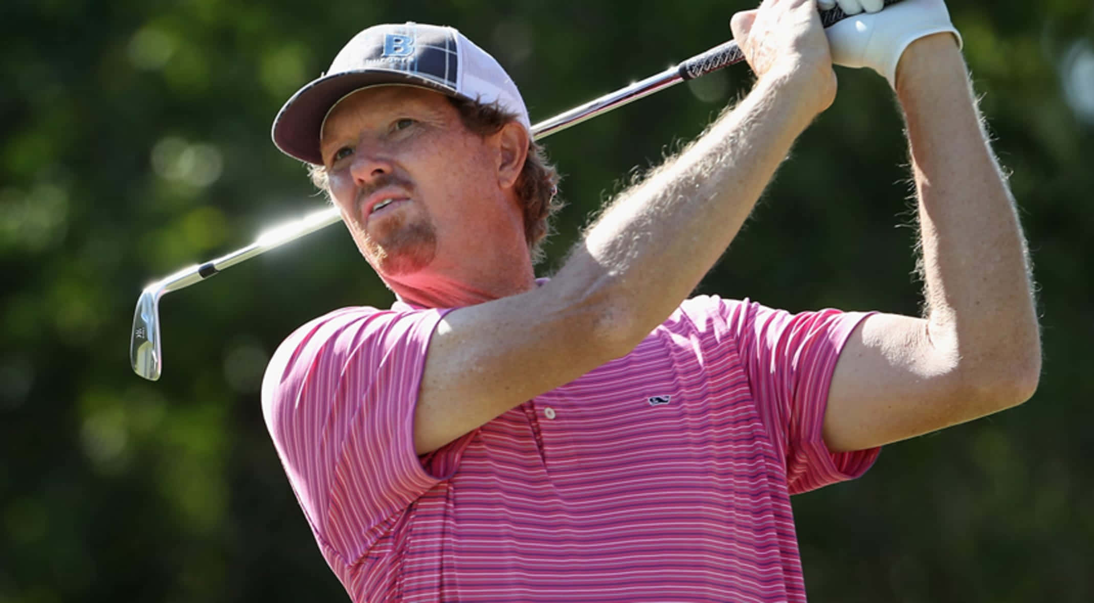 Tim Petrovic, pink striped shirt, golfer, Full HD Desktop Wallpaper