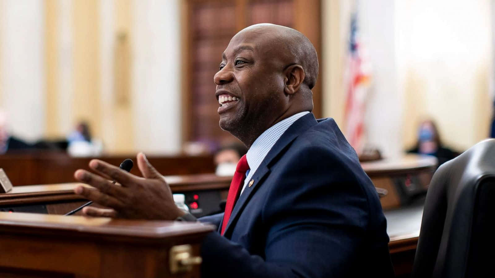 Tim Scott, dark suit, red tie, HD Desktop Wallpaper