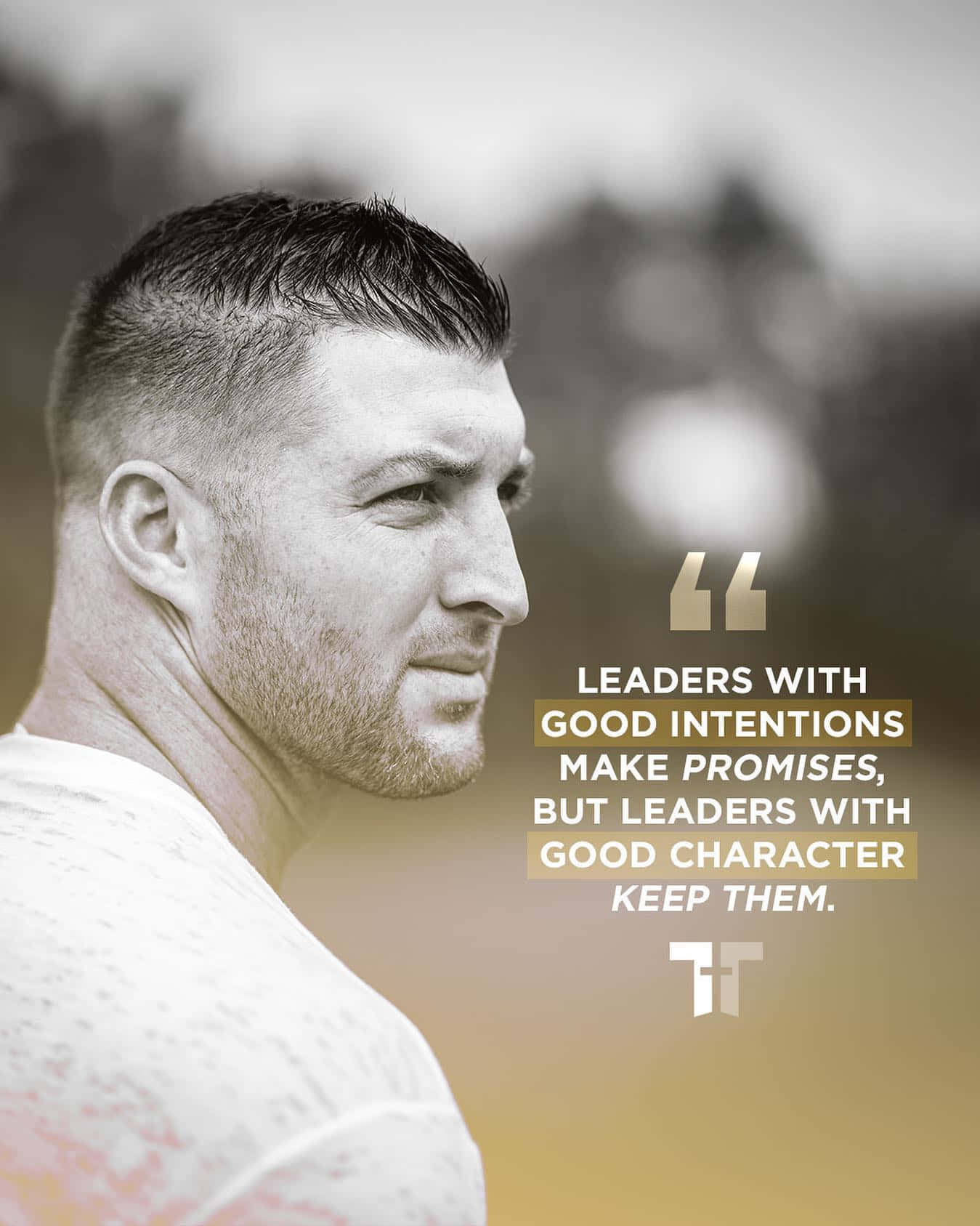 Tim Tebow, black and white portrait, man in profile, HD Phone Wallpaper
