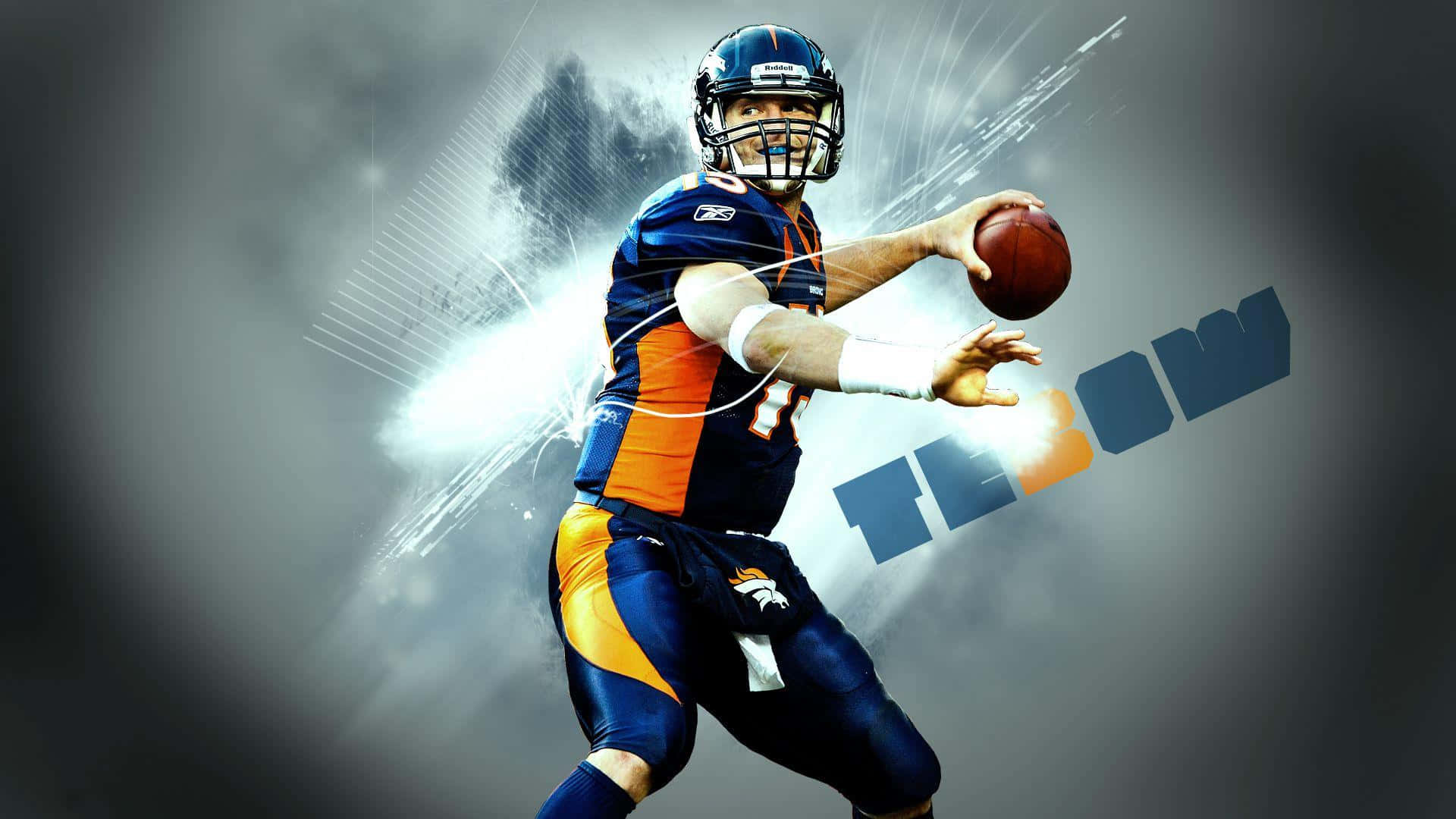 Tim Tebow, blue and orange uniform, football quarterback, Full HD Desktop Wallpaper