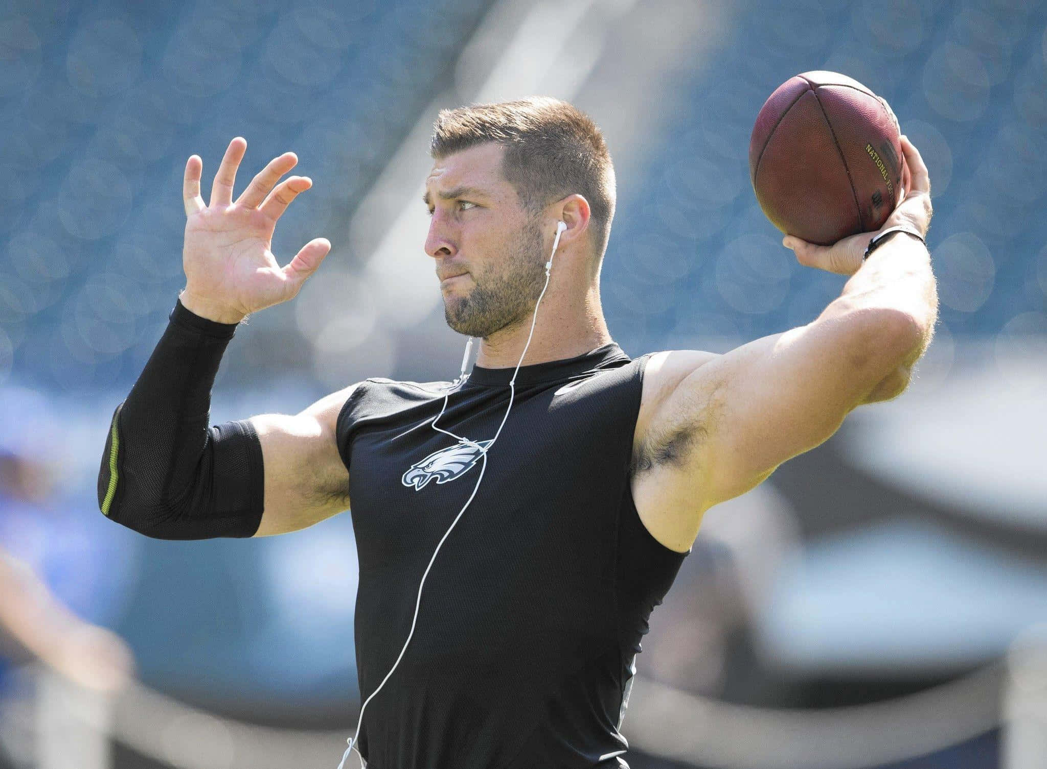 Tim Tebow, black sleeveless jersey, football quarterback, Full HD Desktop Wallpaper