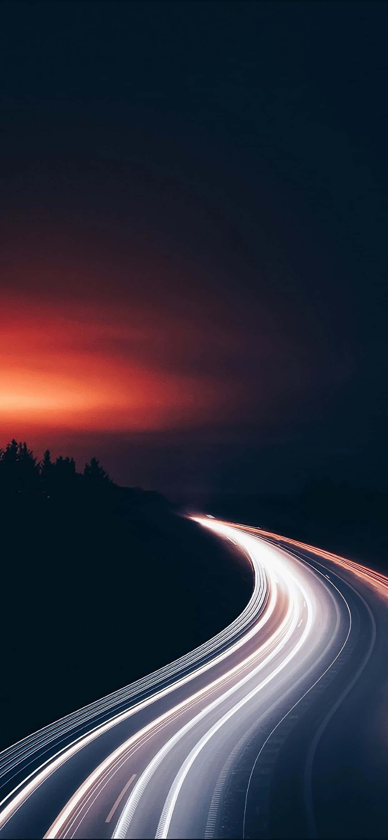 time lapse, winding road, dusk, 2K Phone Wallpaper