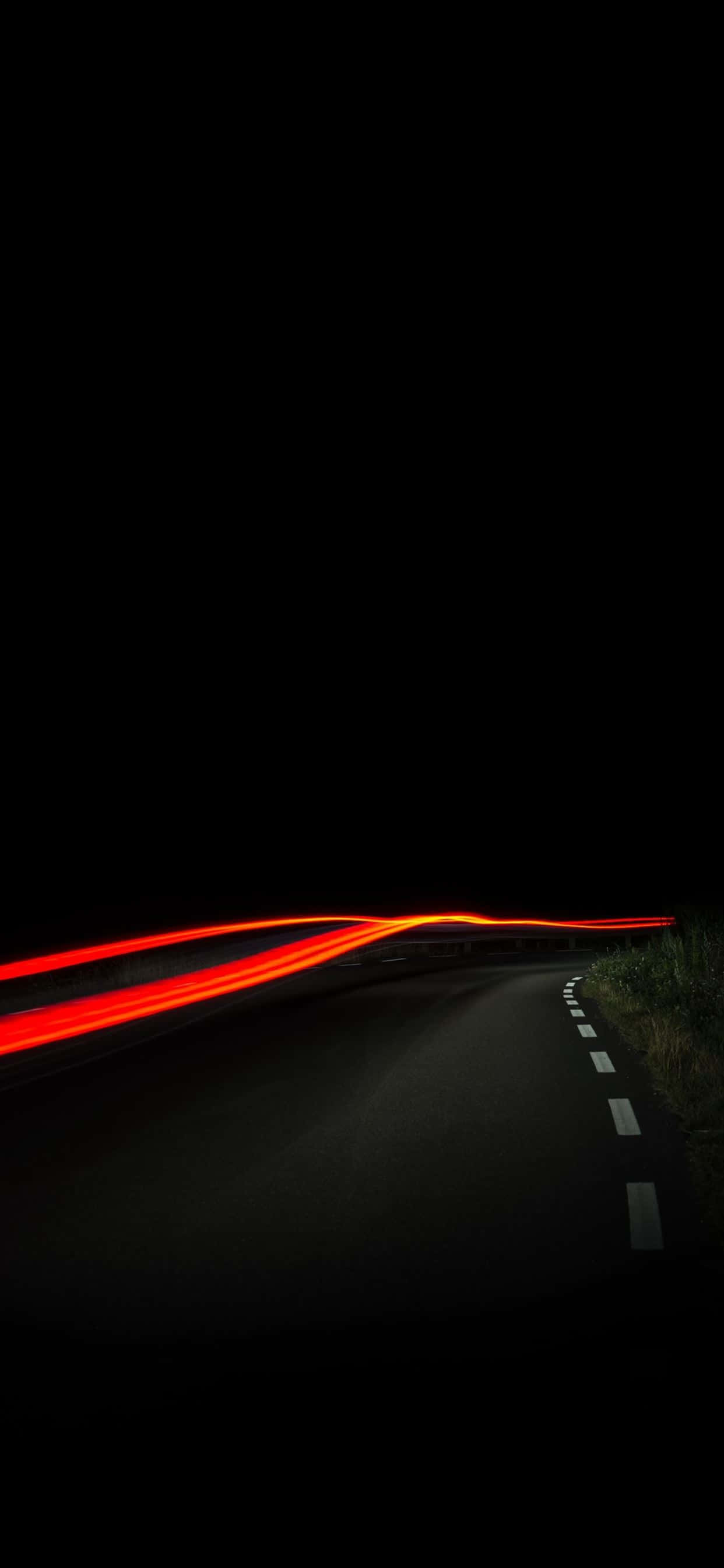 Time lapse, winding road, night, 2K Phone Wallpaper
