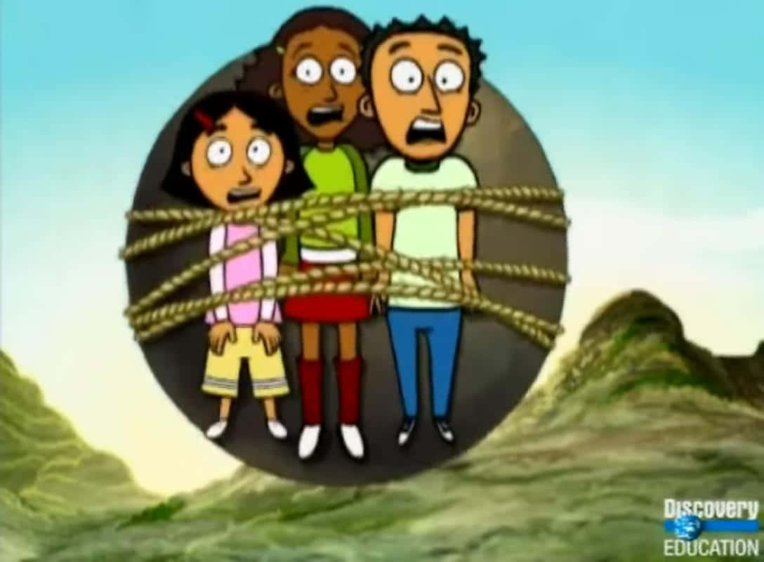 The Time Warp Trio, cartoon kids, floating black sphere, SD Desktop Wallpaper