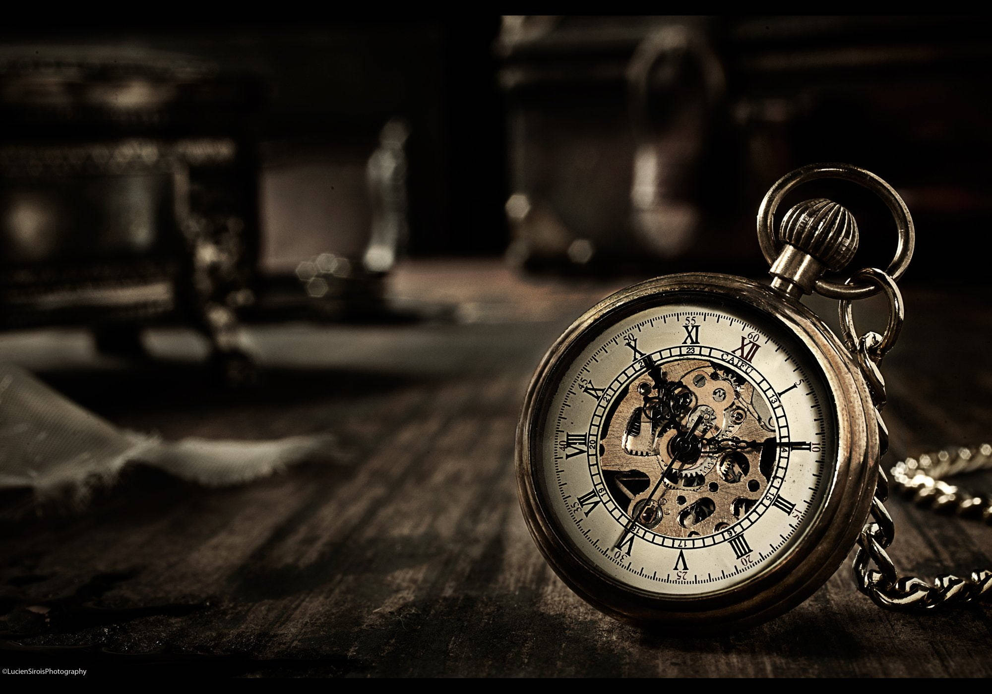 watch Tiempo, antique pocket watch, exposed gears, Full HD Desktop Wallpaper