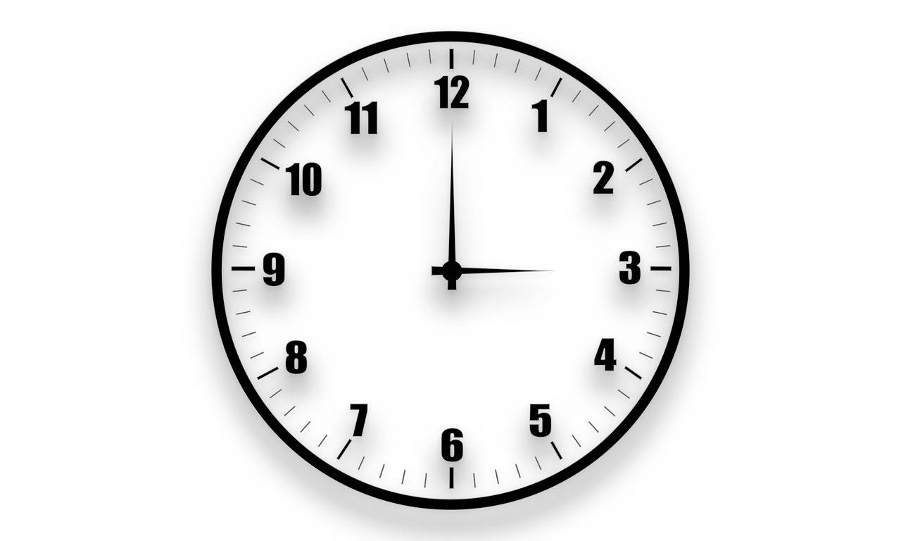 Simple Time Clock Art, analog wall clock, three o'clock, HD Desktop Wallpaper