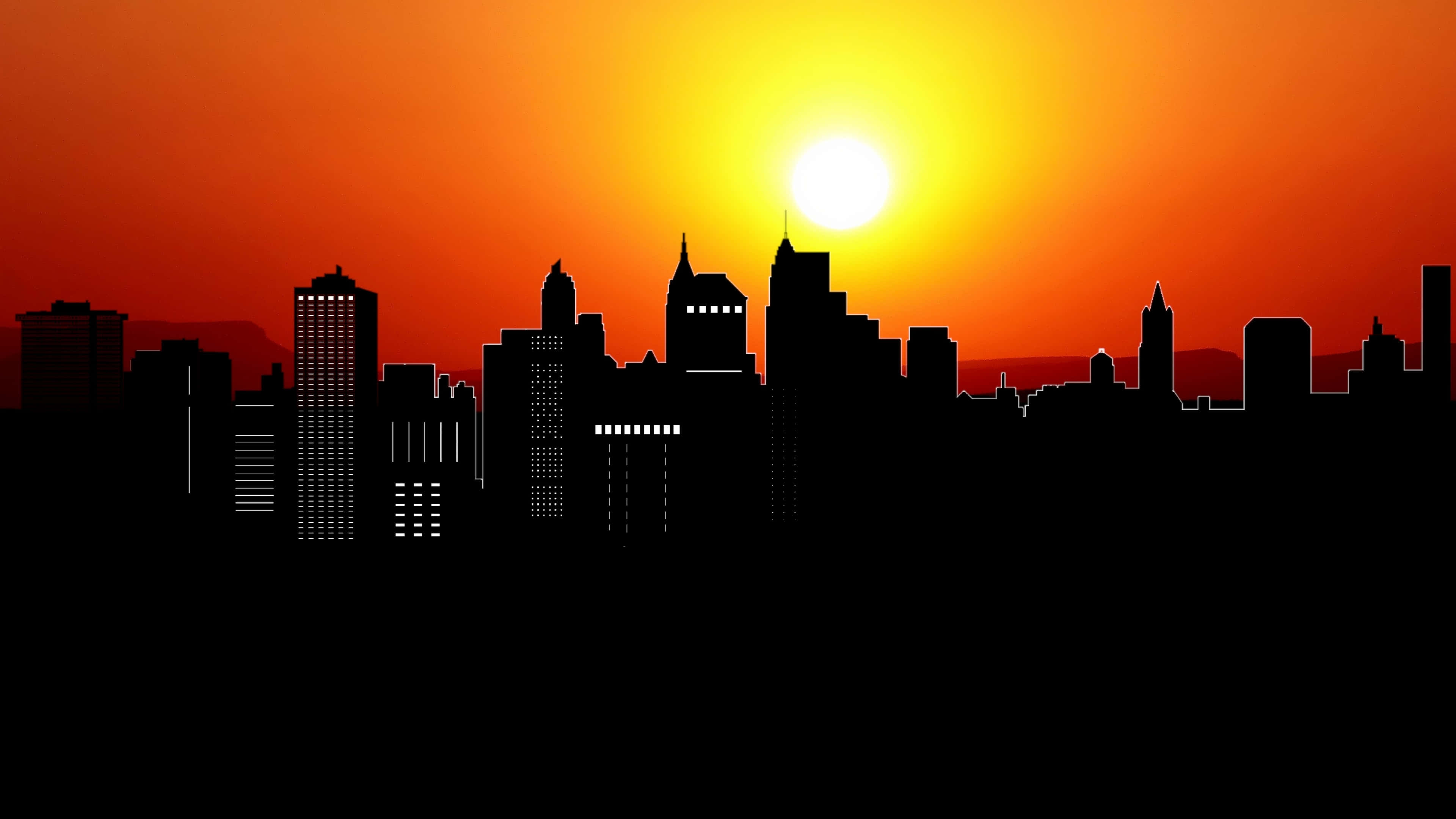 Times Square, sunset, orange, 4K Desktop Wallpaper