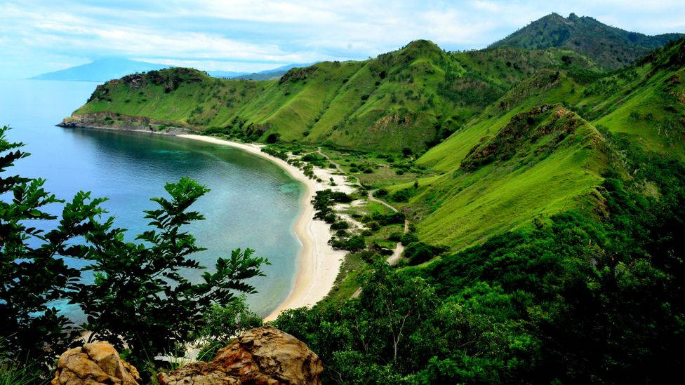 lush green mountains, Timor Leste, serene bay, SD Desktop Wallpaper