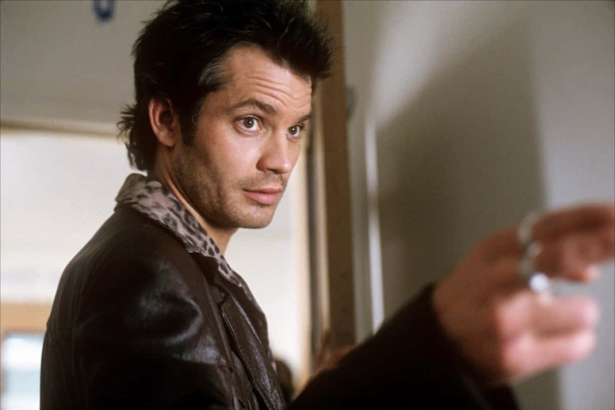 Timothy Olyphant, leather jacket, leopard collar, SD Desktop Wallpaper