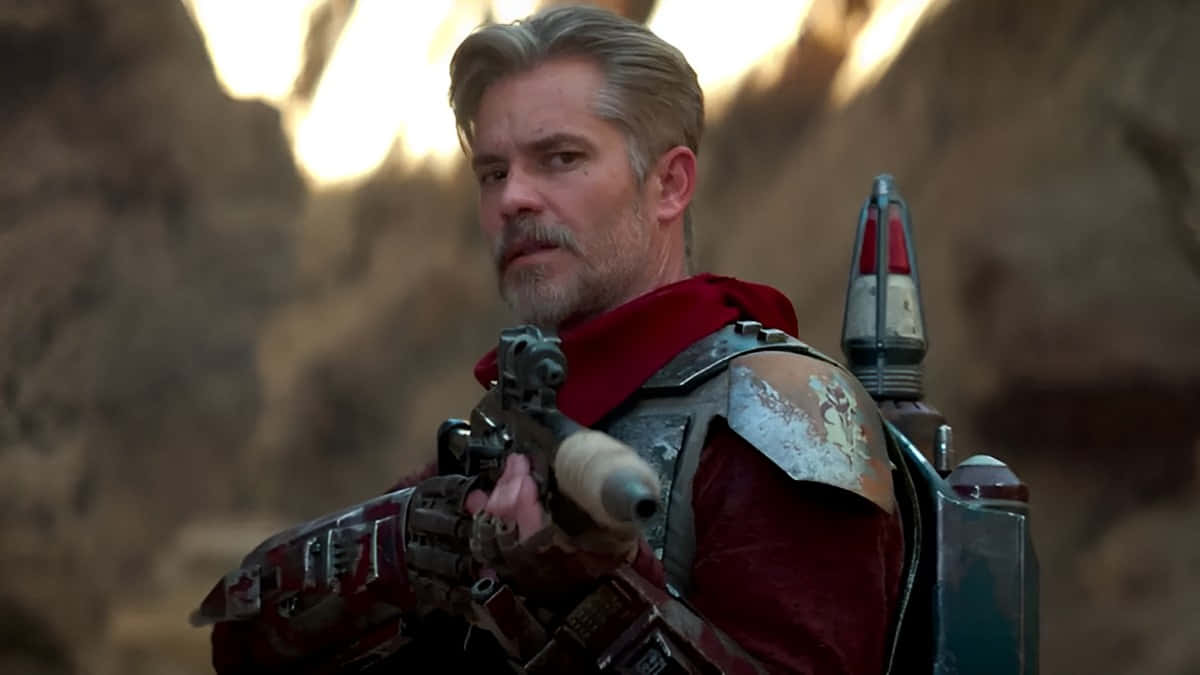 Timothy Olyphant, red armor, rocky canyon, SD Desktop Wallpaper