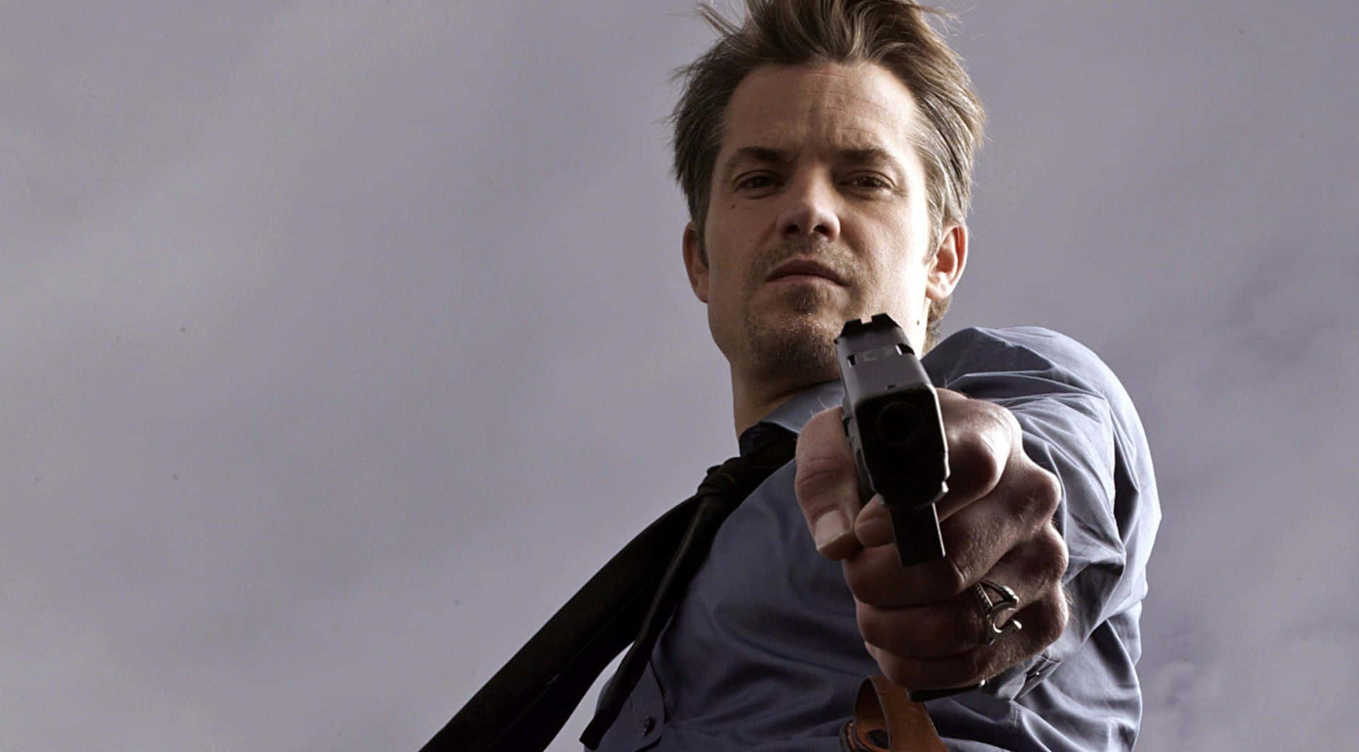 Timothy Olyphant, blue shirt, tie, Full HD Desktop Wallpaper